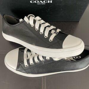 New Coach Black Leather Sneakers